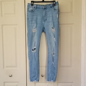 Shein SXY Size XL Light Blue Distressed Jeans